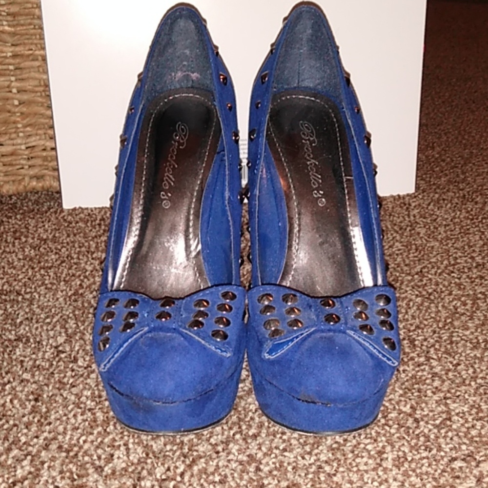 Blue heels with studs